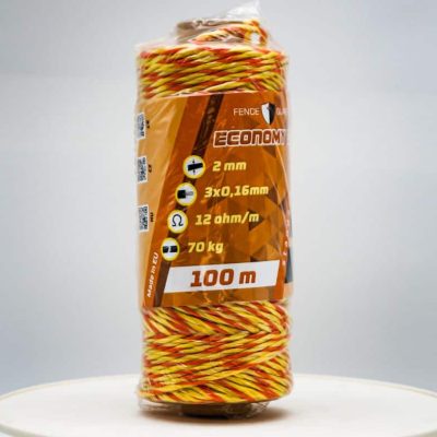Fence-Guard-Economy-3-Villanypásztor-Vezeték-100m-2-mm-3-vezetőszál-sárga-narancs-70Kg-12-Ωm-2