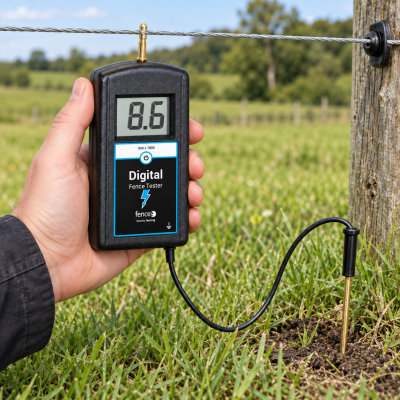 fencee digitális villanypásztor tesztelő használata elektromos kerítésen